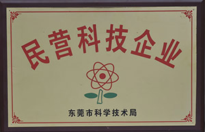 東莞市科學(xué)技術(shù)局頒發(fā)-民營科技企業(yè)
